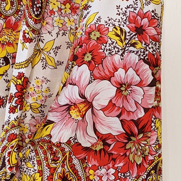 100% Silk Vintage Tank Top Flower Paisley Print - Picture 5 of 15